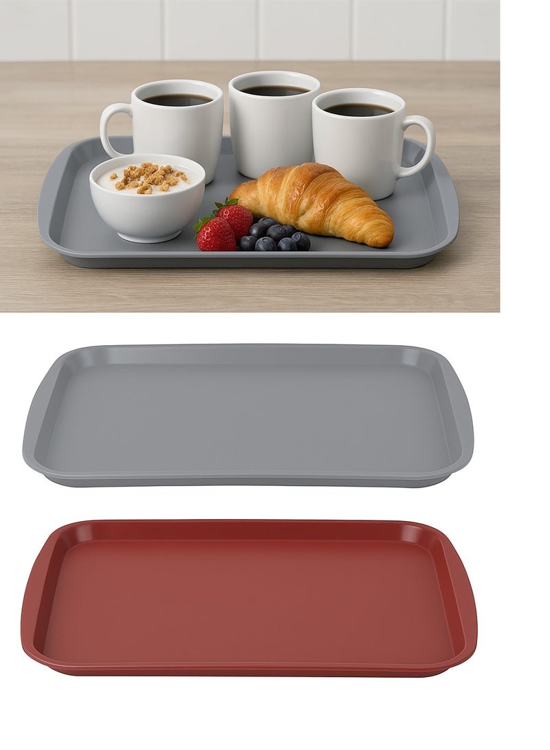 High-quality plastic serving tray 53 x 37 cm - non-slip and easy to clean - 615 - multi-color - Image 1