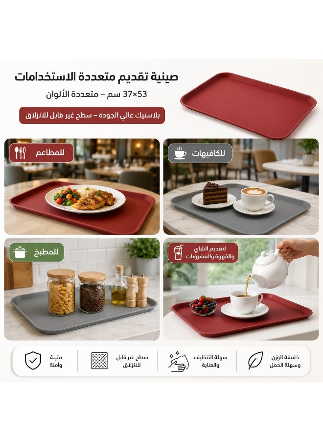 favilla Non-slip plastic serving tray, 53 x 37 cm, for restaurants, cafes, and kitchens – durable and easy to clean – Code 615 - Image 4