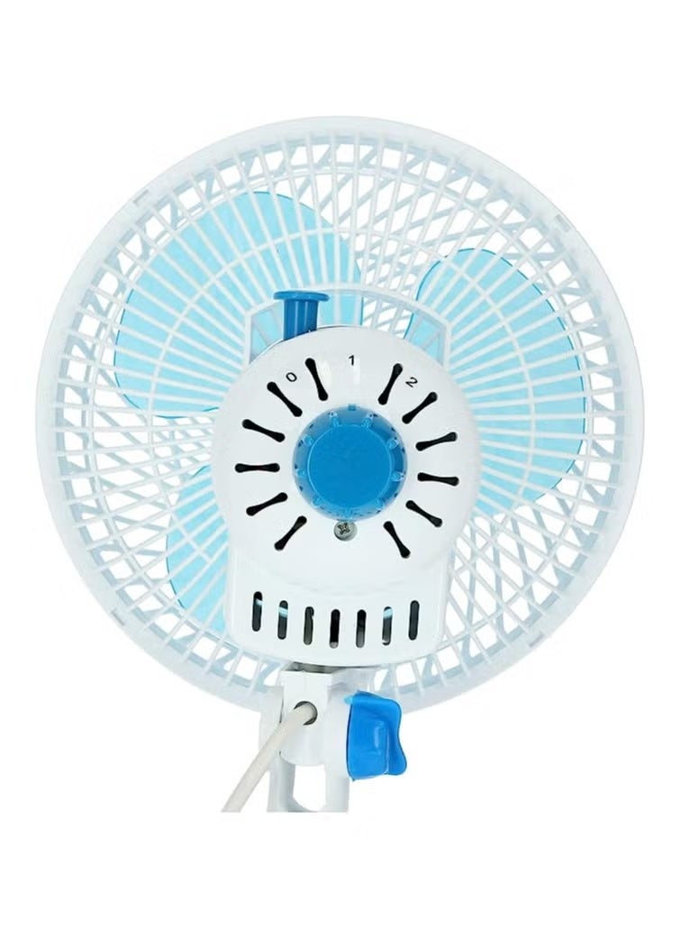 Table Fan 2 Speed Settings With Oscillating/Rotating And Static Feature White/Blue - Image 2