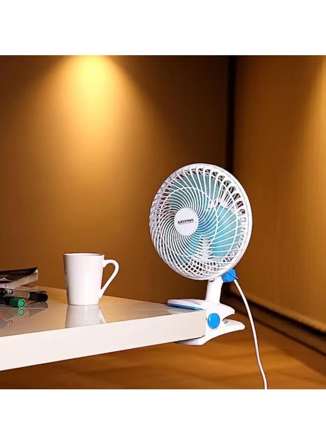 Table Fan 2 Speed Settings With Oscillating/Rotating And Static Feature White/Blue - Image 1
