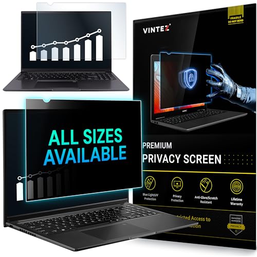 VINTEZ 15.6 Inch 16:9 Privacy Screen for Computer Monitor and Laptop - Anti Glare Protector Film Blue Light Filter Eye Protection - Computer Screen Privacy Shield, [1 Pack] - Image 1