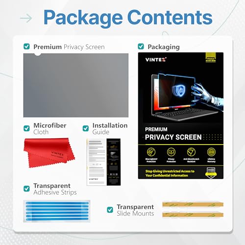 VINTEZ 15.6 Inch 16:9 Privacy Screen for Computer Monitor and Laptop - Anti Glare Protector Film Blue Light Filter Eye Protection - Computer Screen Privacy Shield, [1 Pack] - Image 5