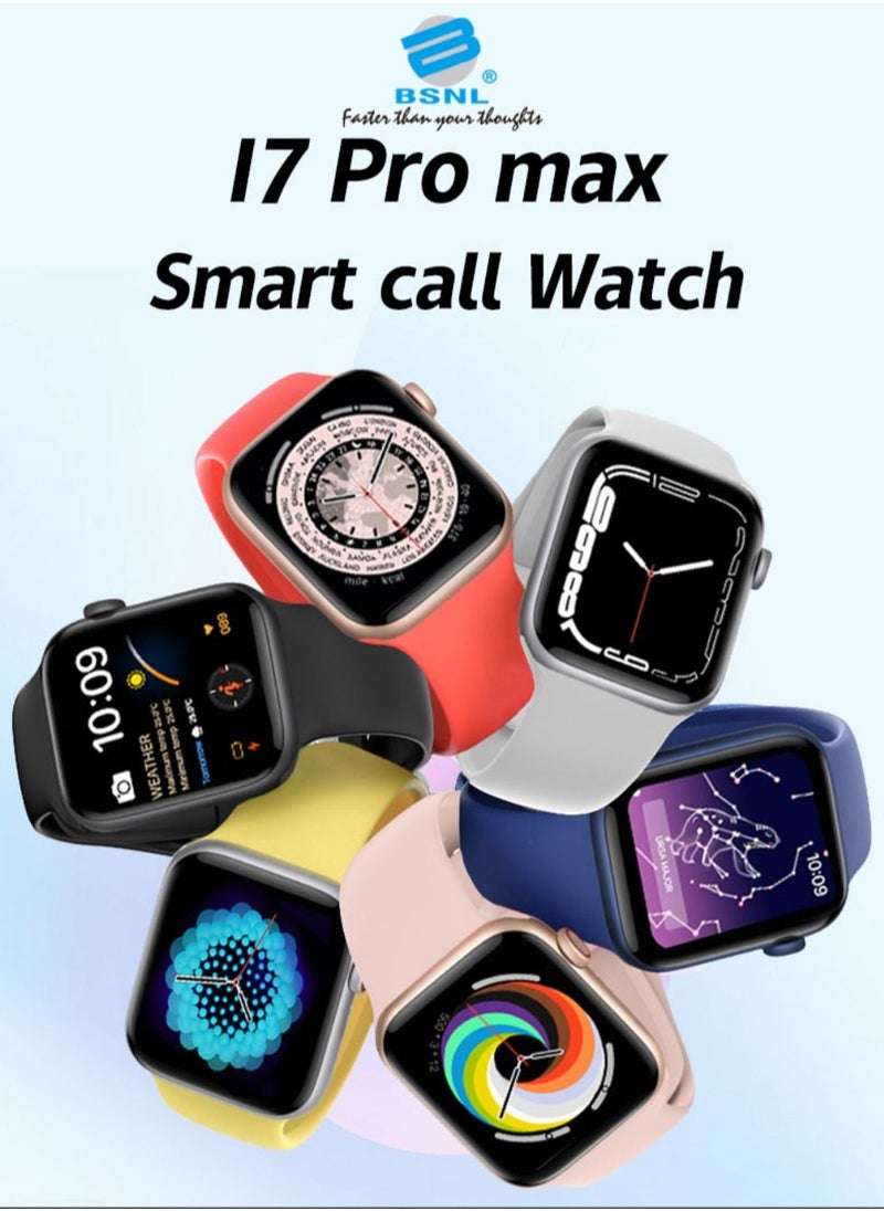 i7 Pro Max Smart Calling Watch with Rotating Encoder Button and Replaceable Strap Pink