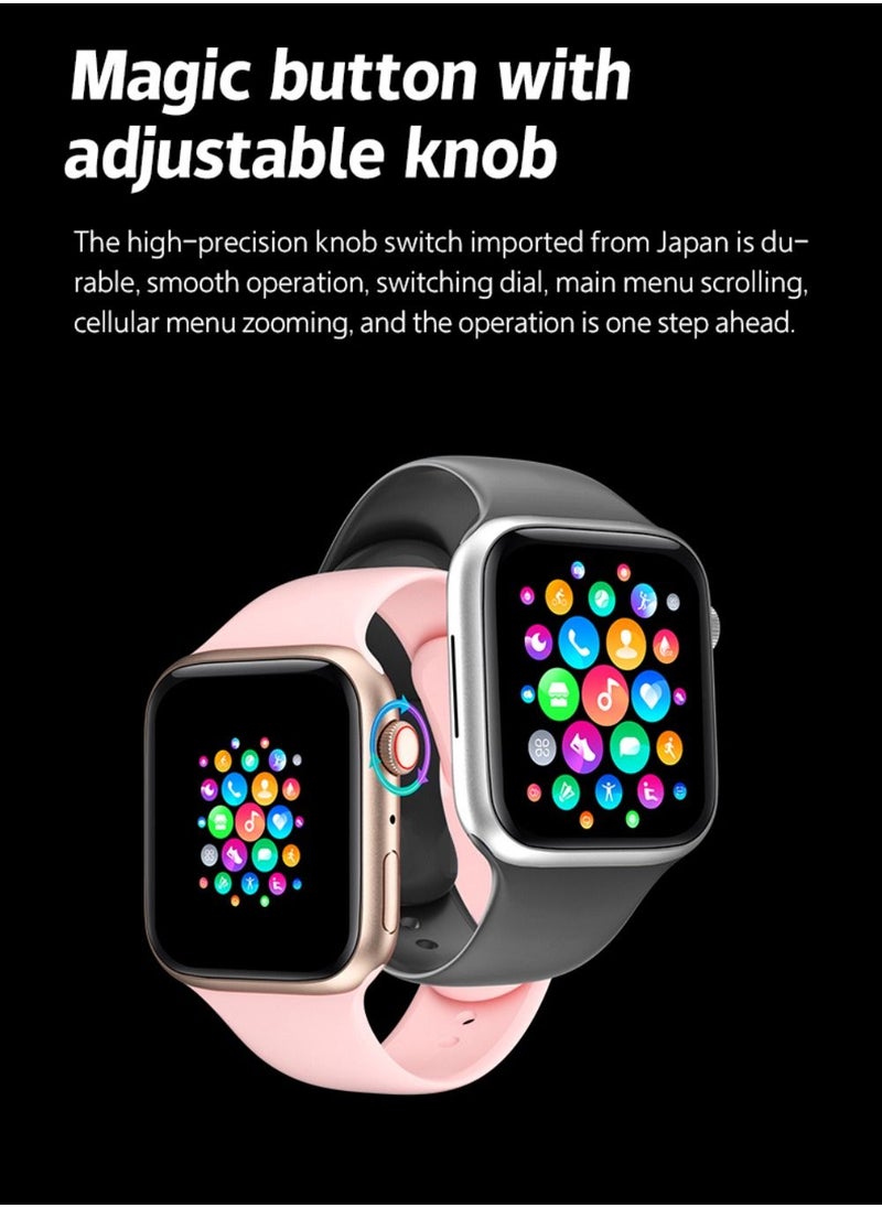 i7 Pro Max Smart Calling Watch with Rotating Encoder Button and Replaceable Strap Pink