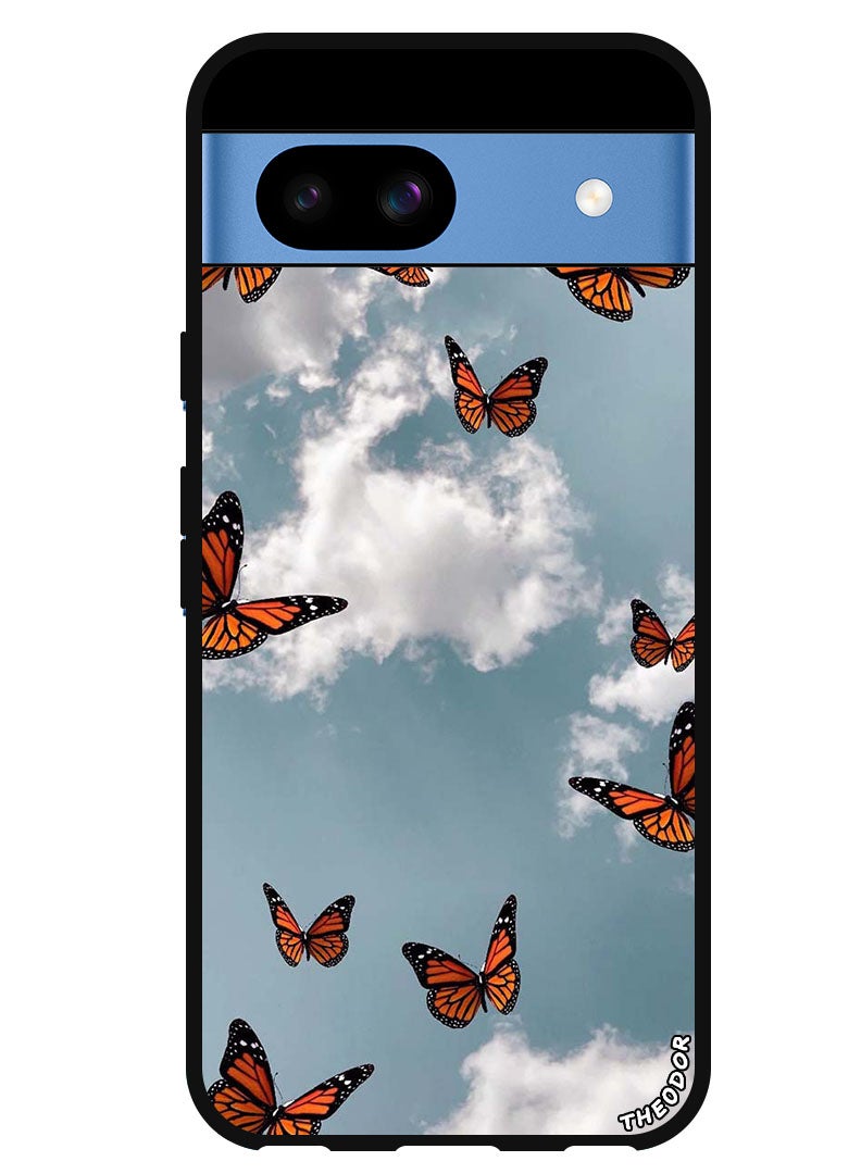 Theodor Protective Case Anti Scratch Shock Proof Bumper Cover For Google Pixel 8a Butterfies - Image 1