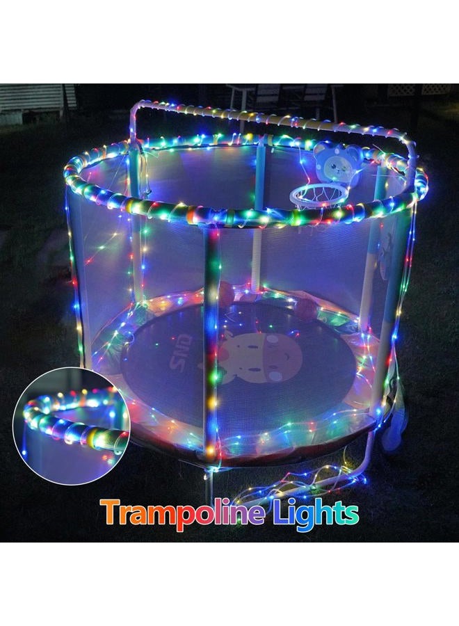Qitong Christmas Solar Rope Lights, 2 Pack Each 33ft 100 LED Solar Rope Lights Outdoor Waterproof, 8 Modes Clear Tube Christmas Lights for Christmas Garden Patio Porch Tree Party Wedding - Image 3