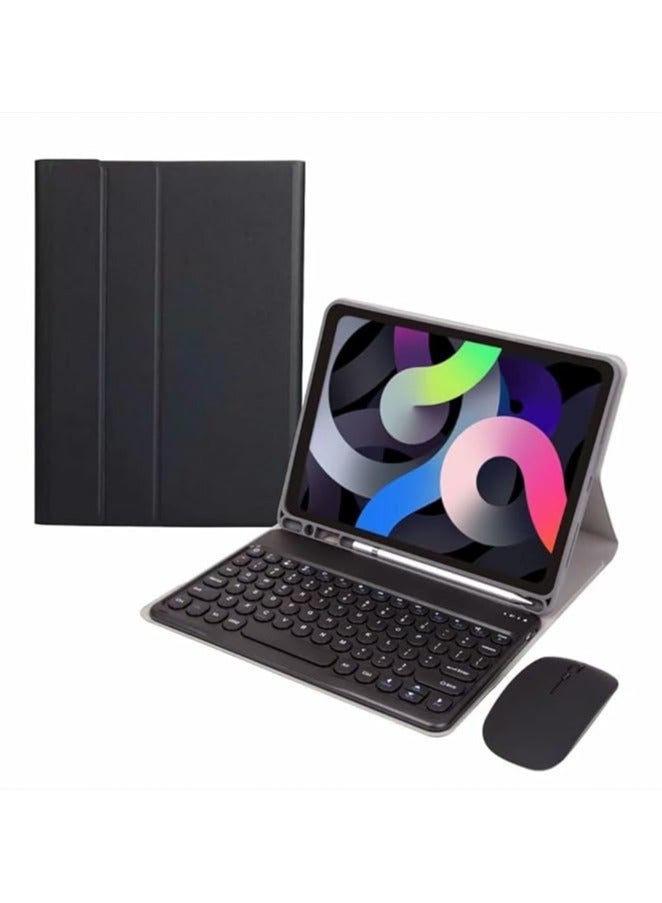 General Arabic and English Keyboard Case for IPad Air 13 Inch 2024 (Model:A2903;A2904), with Mouse and Pen Slot,Cute Round Key Detachable Keyboard 