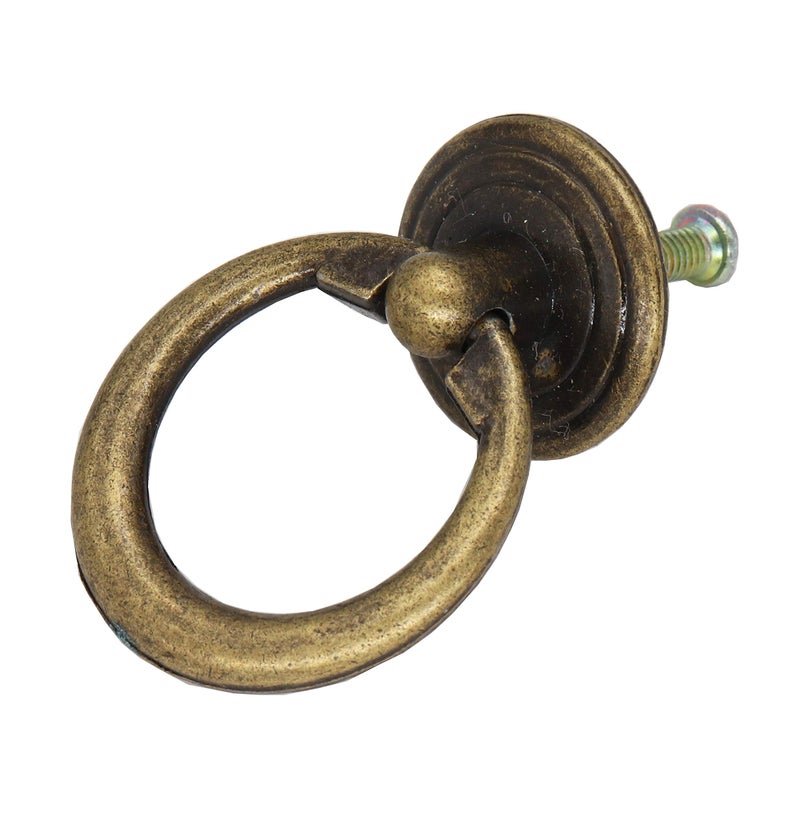 binifiMux 8pcs Antique Vintage Cabinet Drawer Cupboard Dresser Furniture Drop Ring Knobs Pulls HandlesBronze Single Hole
