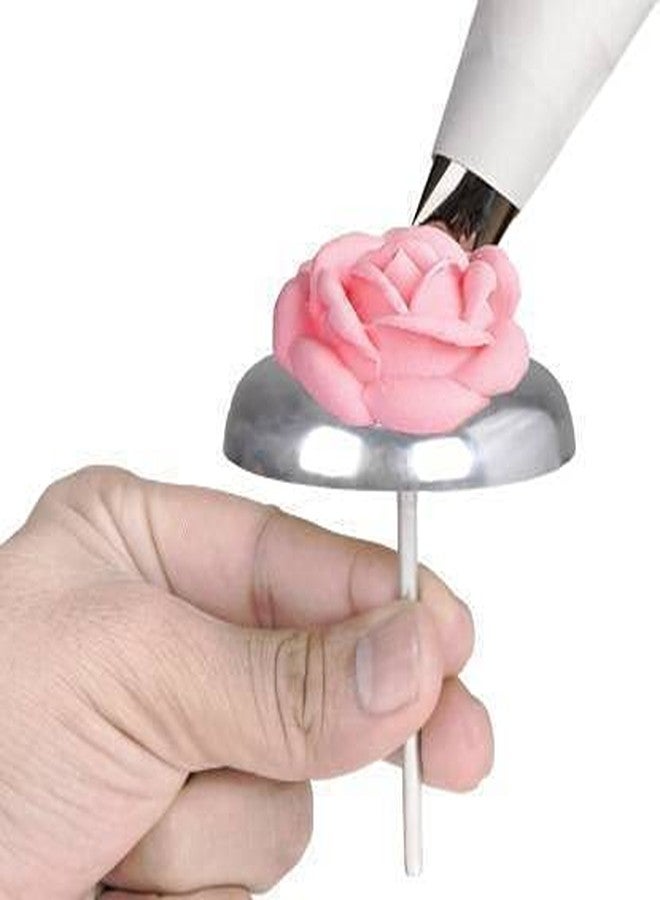 Kosh -Baking Pastry Decorating Tool Decorating Cake Nozzles Rose Flower- 1M and 2D, Rose Petal Nozzle with Flower Nail- (1 Piece) Steel Quick Flower Icing Nozzle - Image 2