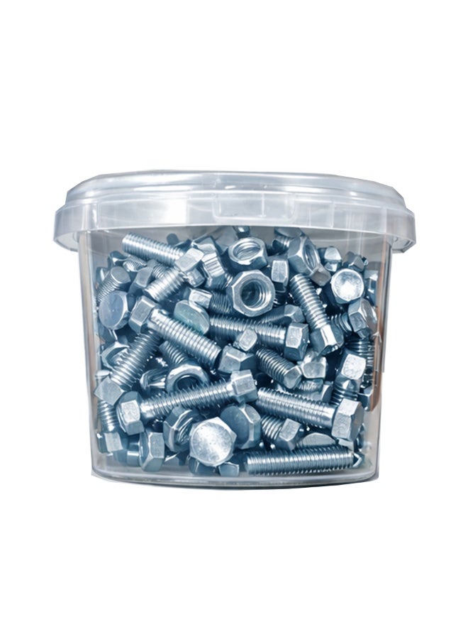 80PCS Hex Head Bolt and Nut Set M6x30mm – Fully Thread GI Plain Finish Screw Bolts with Nuts for Machinery, Construction and General Fixing - Image 3