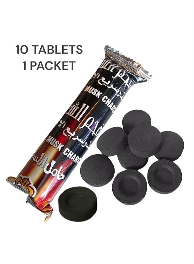 32-Pieces Bakhoor Charcoal Quick Ignite and Long Lasting Incense Coal Alshola Charcoal-33 mm  Easy Quick light Charcoal for Quick use - Image 2