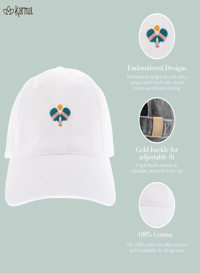 كارما قبعة كارما مطرزة للنساء، قبعة بيسبول نسائية قابلة للتعديل بتصميم عتيق، مناسبة للعبة بيكلبول - Image 3