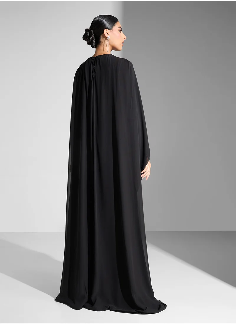 Golden Apple Split Sleeves Maxi Dress