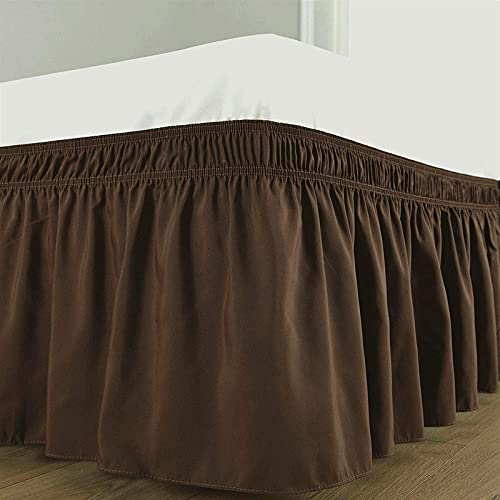 YRM Bedding's Chocolate Brown Bed Skirt Wrap Around 600 Microfiber with Easy Fit with 15 Inch Tailored Drop Shrinkage and Fade Resistant with Microfiber 15 Bed Skirt Double Bed 48 x 72 - Image 2