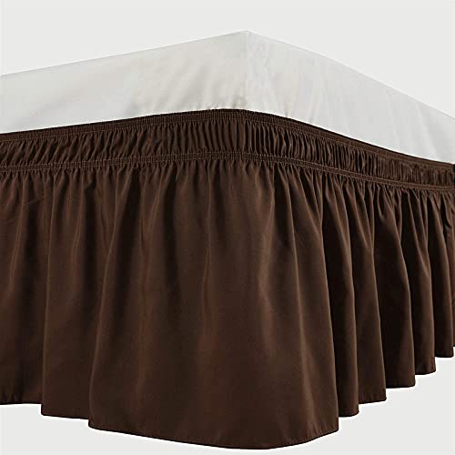 YRM Bedding's Chocolate Brown Bed Skirt Wrap Around 600 Microfiber with Easy Fit with 15 Inch Tailored Drop Shrinkage and Fade Resistant with Microfiber 15 Bed Skirt Double Bed 48 x 72 - Image 4