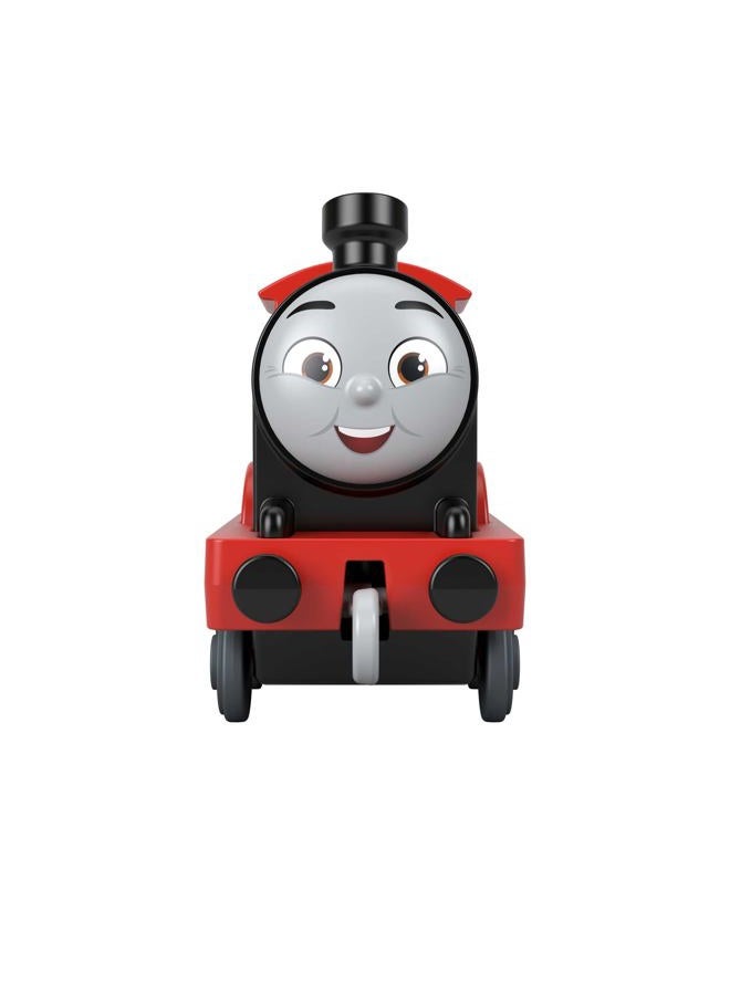 Thomas & Friends Fisher-Price die-cast push-along James toy train engine for preschool kids ages 3+ - Image 2