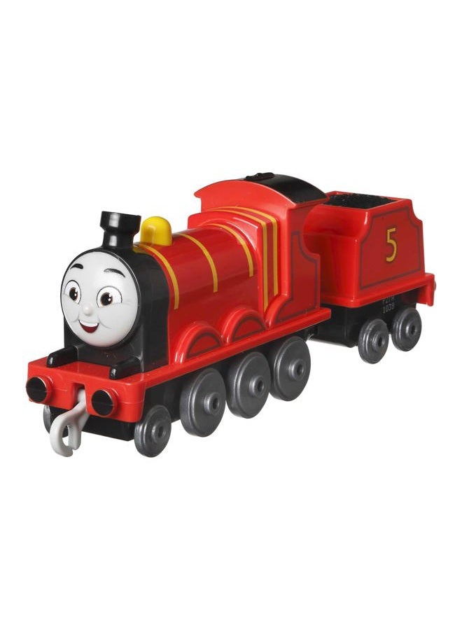 Thomas & Friends Fisher-Price die-cast push-along James toy train engine for preschool kids ages 3+ - Image 1