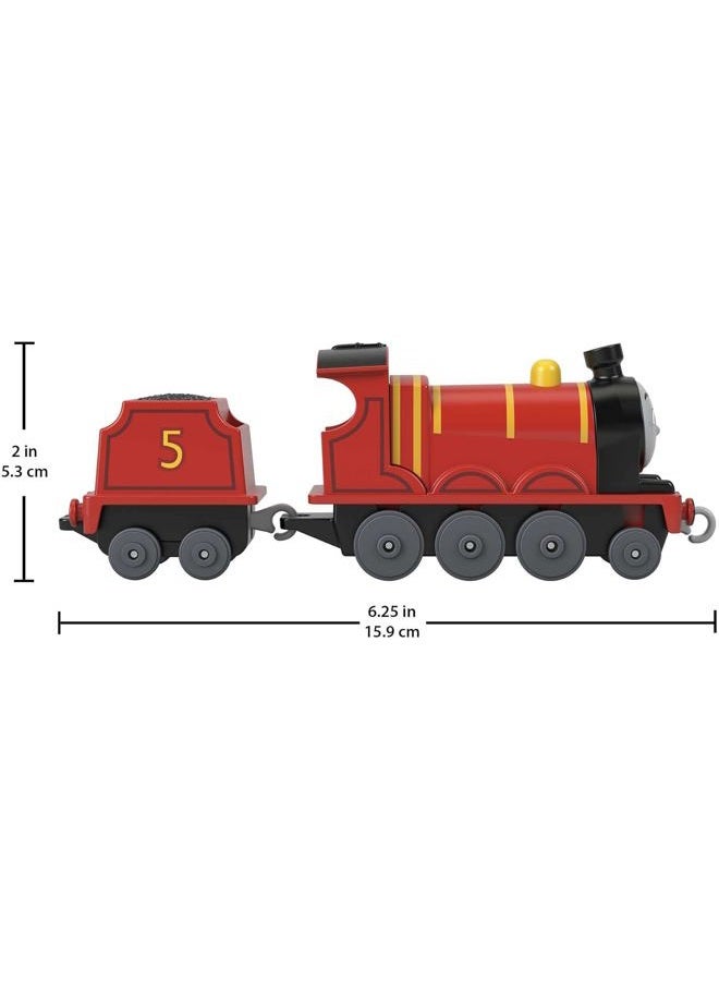 Thomas & Friends Fisher-Price die-cast push-along James toy train engine for preschool kids ages 3+ - Image 3