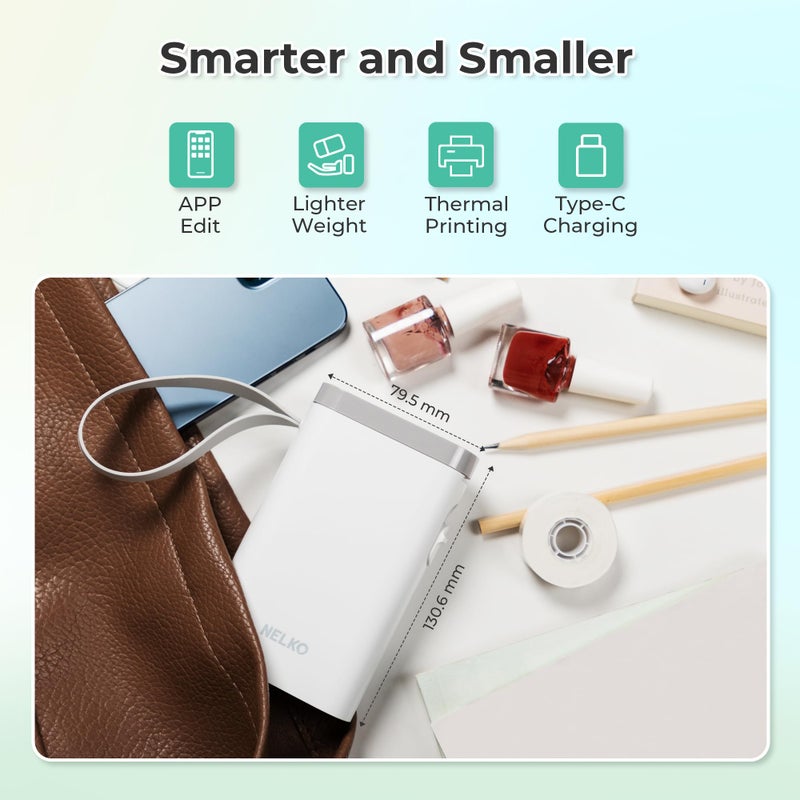 Nelko Label Maker Machine with Tape, P21 Bluetooth Label Printer with 3 Tapes & Case, Wireless Mini Label Makers with Multiple Templates Icon Font Custom for School Office Home, White - Image 4