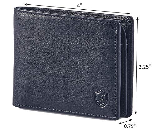 Cochoa Bifold Wallet for Men's Real Genuine Slim Leather RFID Blocking 2 ID Windows Stylish Travel Gift Box (NAPA, MIDNIGHT NAVY) - Image 3