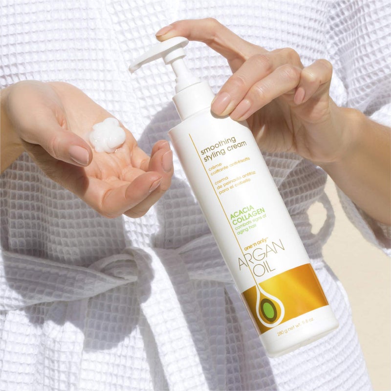 One N Only One 'n Only Argan Oil Smoothing Styling Cream, Helps Protect Hair Color, Eliminates Frizz, Hydrates, Adds Shine, Definition, and Texture for a Flexible Hold, 9.8 Ounces - Image 3