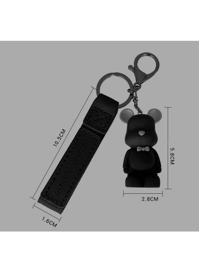 Distinctive Cartoon Keychain Cute Accessory Anime Bear Keychain With Ribbon Fit Car And Purse And Bag Cute Creative Gift - Image 3