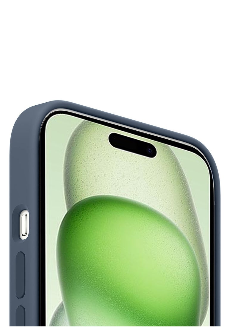 Wtech - Soft Liquid Silicone Case Cover With MagSafe For Apple iPhone 15 Plus 2023 Storm Blue - Image 1