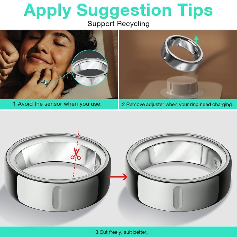YWXTW [Cut Freely & Invisible for Oura Ring Size Adjuster, Waterproof Adhesive Guard Compatible with Samsung/Ultrahuman/Ringconn Ring, Thinner Sizers for Smart Ring, 3 Colors (120 PCS) - Image 5
