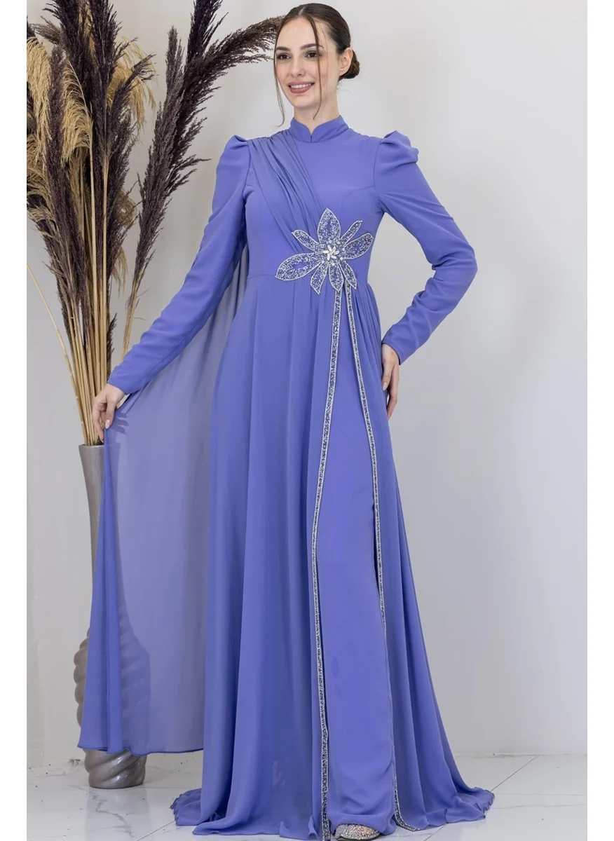 Esilanur Flower Hijab Jumpsuit Lilac