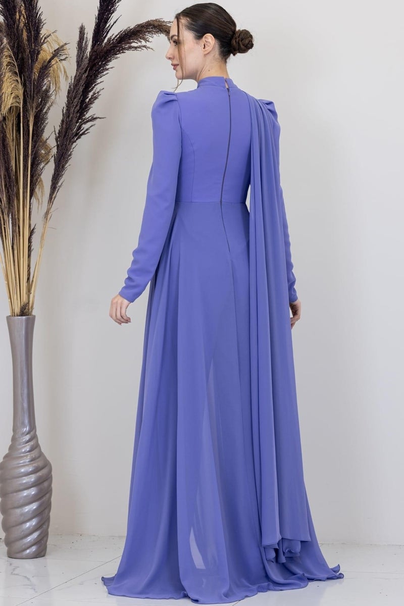 Esilanur Flower Hijab Jumpsuit Lilac - Image 3