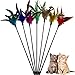 CATENESS Cat Wand Toy Feather Stick Cat Toys 7 Pieces Interactive Cat Toy Feathers Wand for Indoor Cats - Image 3