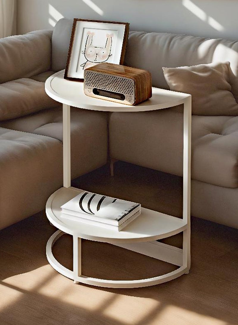 Sharpdo 2 Semicircular Side Tables, Double-Layer Sofa Side Table,Coffee Table, for Bedroom,Living Room - Image 2