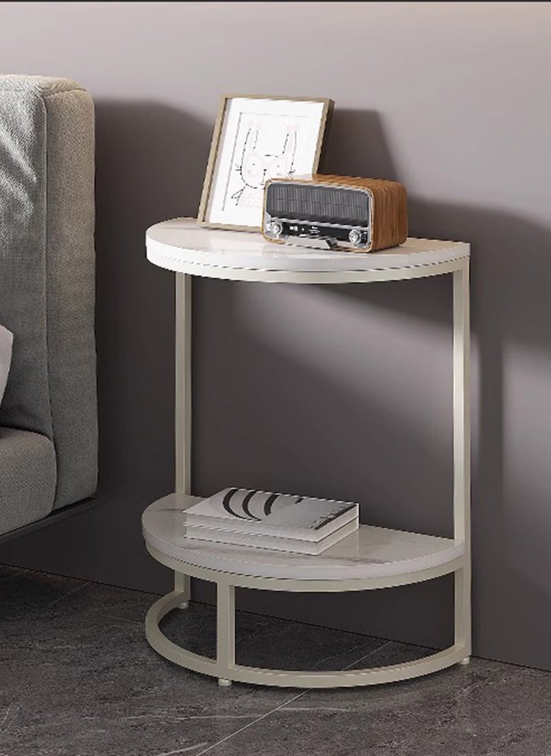 Sharpdo 2 Semicircular Side Tables, Double-Layer Sofa Side Table,Coffee Table, for Bedroom,Living Room - Image 3