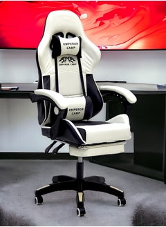 SBF Emperor Camp Gaming Chair, Reclining High Back PU Leather Office Desk Chair, Adjustable Headrest Footrest and Lumbar Support, Swivel Video Game Chair, Ergonomic Computer Gaming Chair