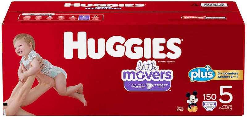 HUGGIES حفاضات هاجيز ليتل موفرز بلس مقاس 5 150 قطعة