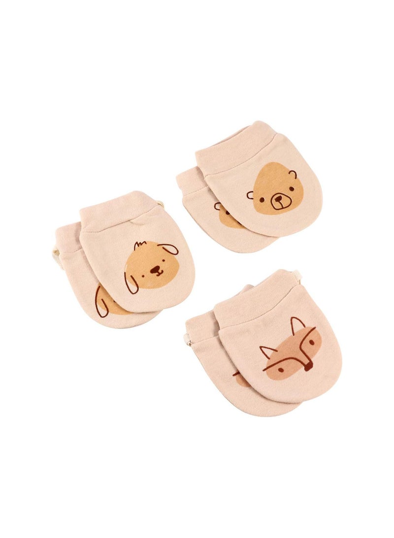 GGOOT 3 Pairs Cotton Baby Anti Scratching Gloves Newborn Face Protection Scratch Mittens No Scratch Mitts for Newborn Infants Baby Boys Girls  - Image 4