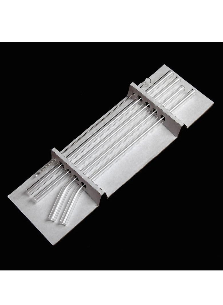 Y&D - Travel Glass Tubes Water Juice Milk Drinking Straw Sucker With Cleaning Brush 20x10x20cm - Image 1