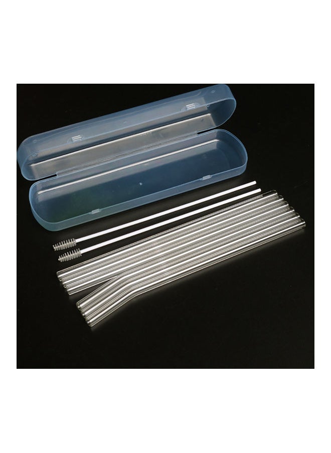 Y&D - Travel Glass Tubes Water Juice Milk Drinking Straw Sucker With Cleaning Brush 20x10x20cm - Image 1