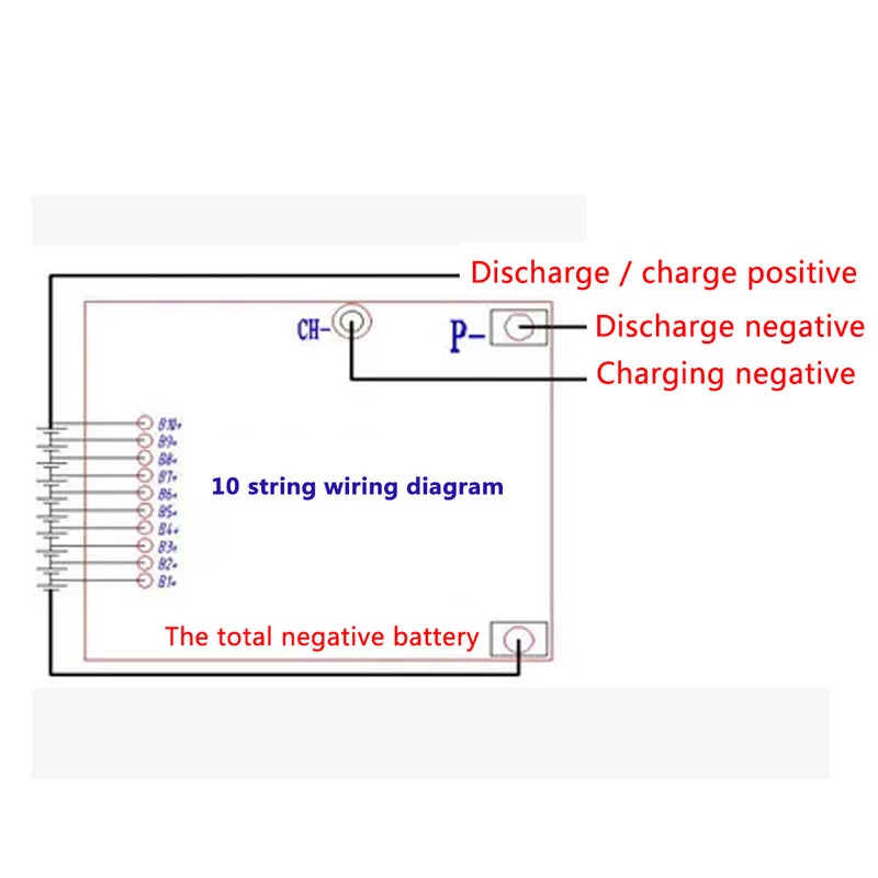 10S 36V 40A Li ion Battery Protection Board BMS PCB for Ternary Cobalt Acid Batteries w Balance - Image 3