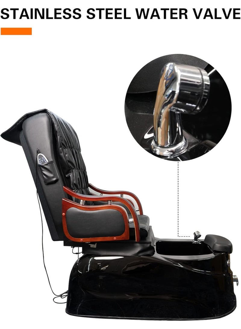 Meishida Electric Sofa Spa Chair Remote Control Settings, Electric Massager, Adjustable Chair & Foot Tub for Professional Beauty Spa Salon Barbershop Furniture (Black Brown)  - Image 4
