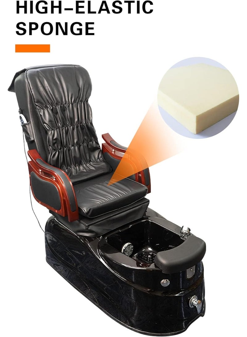 Meishida Electric Sofa Spa Chair Remote Control Settings, Electric Massager, Adjustable Chair & Foot Tub for Professional Beauty Spa Salon Barbershop Furniture (Black Brown)  - Image 3