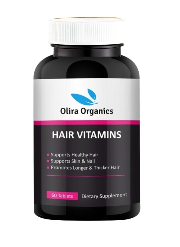 Olira Organics - Hair Vitamins 60 Tablets | Biotin Rosemary Hair Growth Oil With Castor & Ginger 100ml |Advanced Formula With 5% Redensyl, 2.5% Anagain & 2% Baicapil | Scalp Strengthening- Nourishing Treatment For Dry Damaged Hair Split Ends - Image 1