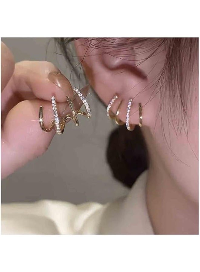 1 Pair Elegant & Simple U-Shaped Earrings, Women's Fashion Studs, Zinc Alloy with Stainless Steel Posts, All-Season Versatile Jewelry Accessory for Daily & Celebration Wear  - Image 1