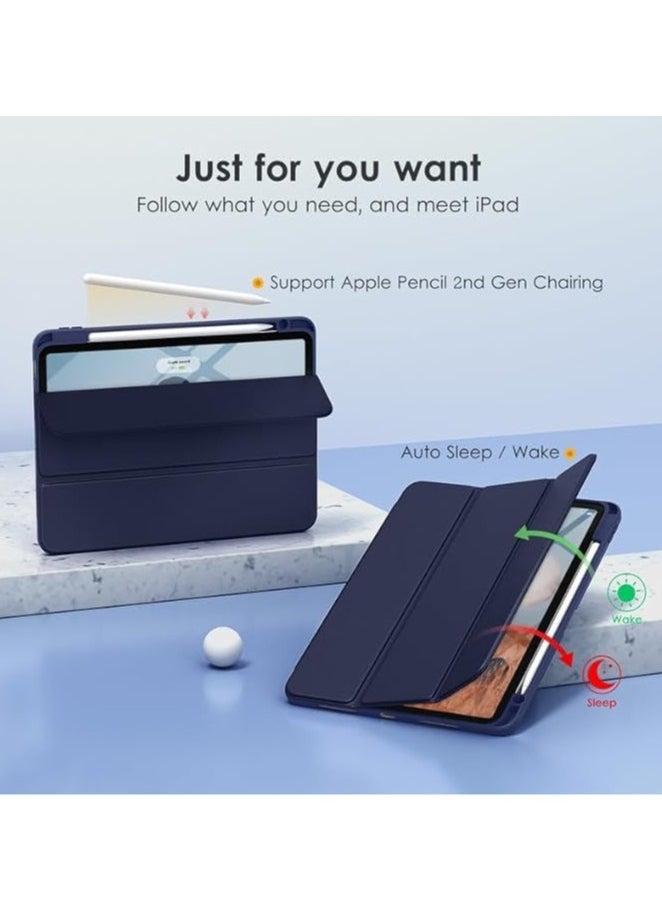 vesus Premium Acrylic iPad Case with Pencil Holder - 2024 New All-Around Bend-Proof Protection, High Drop Resistance, Fingerprint Resistant, 360Â° Coverage, Anti-Scratch Diamond Clear Back, Auto Sleep/Wake - Image 4