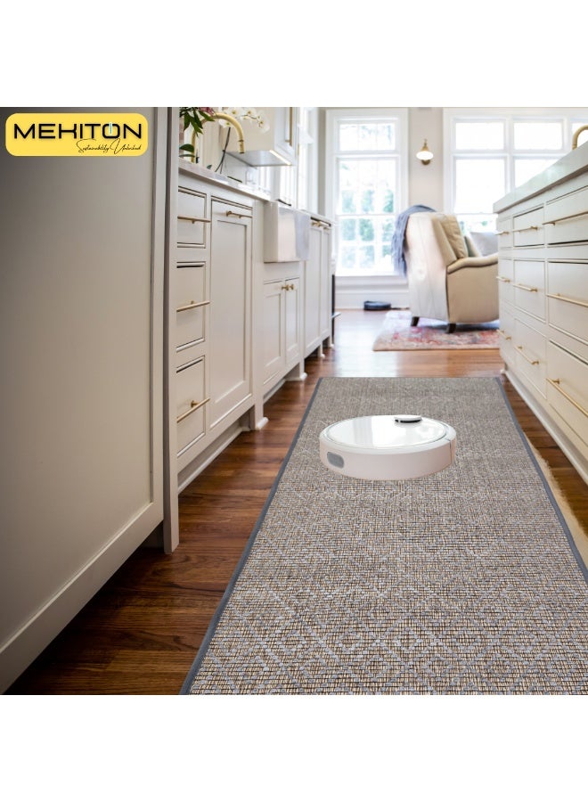 MEKITON Set of 2 PCs Premium Anti Fatigue Kitchen Mat, Non Slip Natural Rubber Mats, Washable Runner Rugs for Kitchen Floor Front of Sink, Laundry Room  45X120CM + 45X75CM (Grey). - Image 4