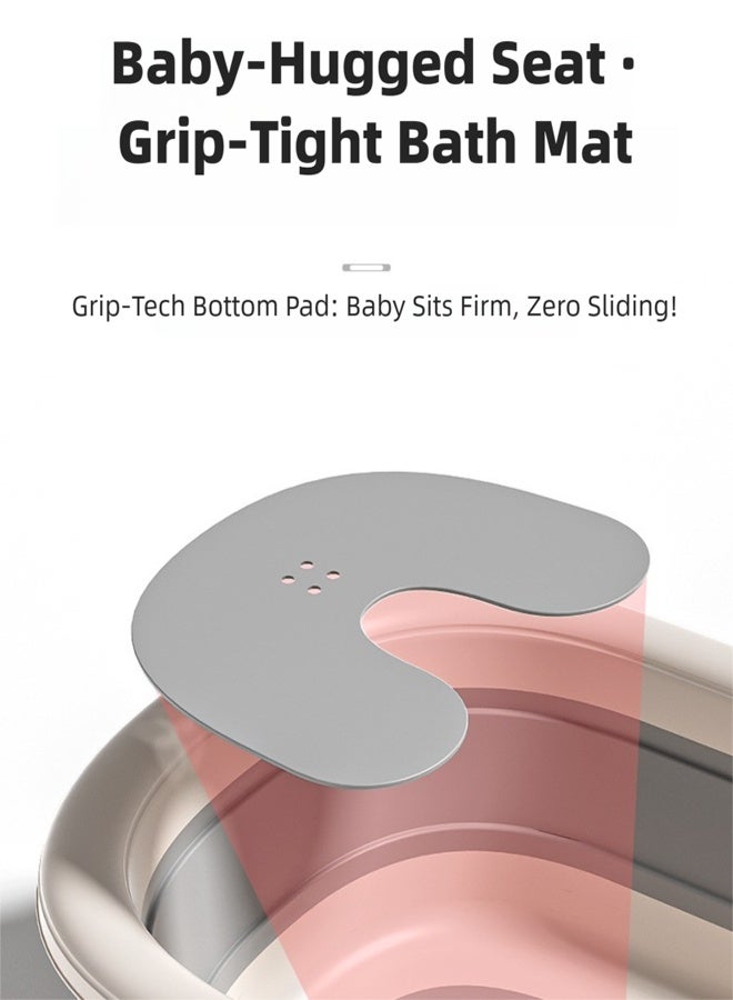 حمام أطفال قابل للطي موفر للمساحة - تحكم ذكي في درجة الحرارة، وضع الجلوس والاستلقاء، مناسب من حديثي الولادة حتى toddlers - Image 4