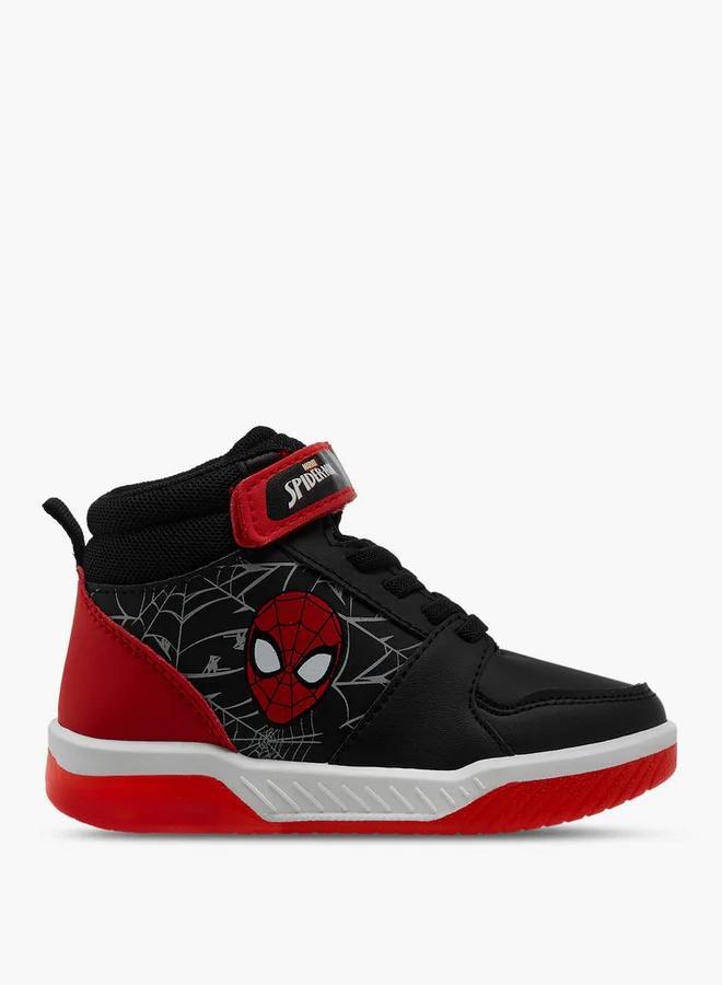 MARVEL Spider-Man High Top Sneakers with Hook and Loop Closure