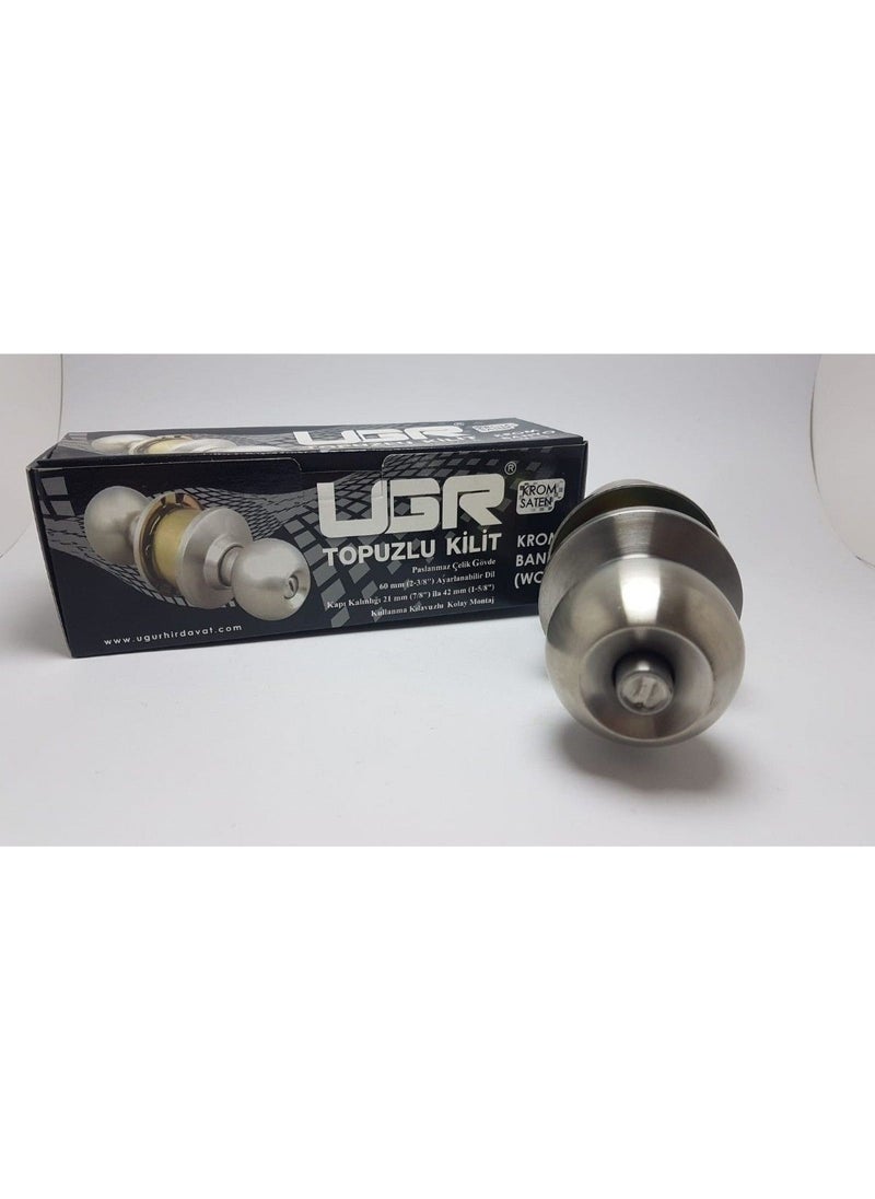 Enka Ugr Knob Lock Satin Wc Buttonless Keyless Two-Way Gray 1 Piece  - Image 3