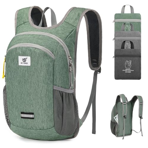 SKYSPER 10L Hiking Backpack Foldable Packable Lightweight Daypack for Travel Collapsible Small Compact Hiking Backpack for Women Men Green - Image 1