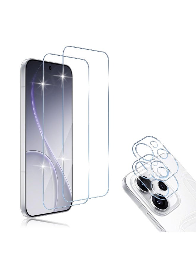 general Screen Protector Compatible with OPPO Reno 15 5G for Tempered Glass, Pack of 2 Protective Glass & 2 Camera Protective Film, HD Screen Protector & Camera Protection, 9H Hardness Tempered Glass - Image 1